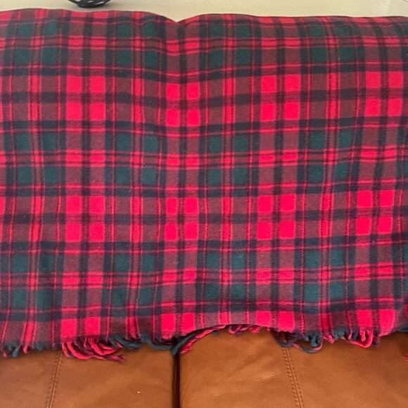 Vintage Pendleton tartan plaid red wool throw blanket - Picture 4 of 7